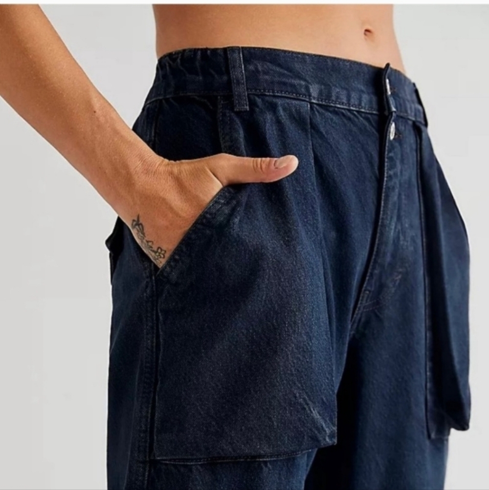 Free People We The Free Marx Slouchy Cargo Jeans•Size 28•NWOT - Picture 5 of 14